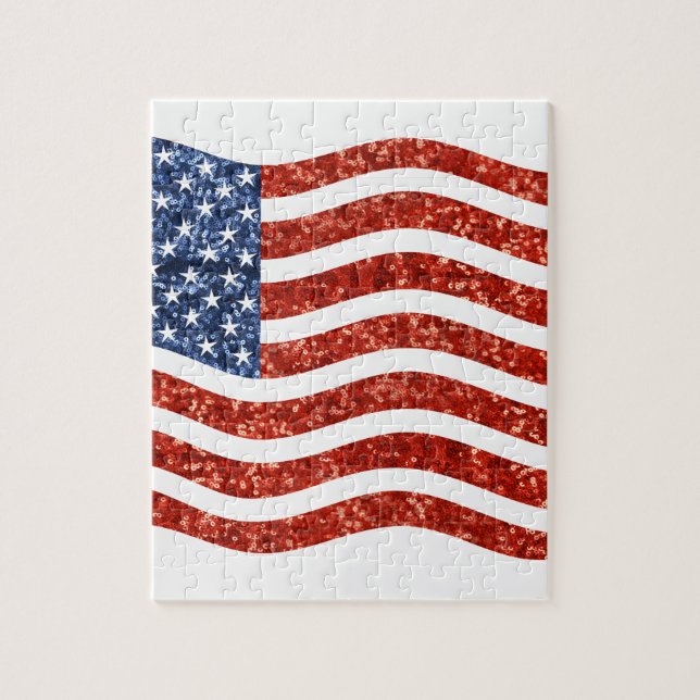 sequin american flag jigsaw puzzle (Vertical)