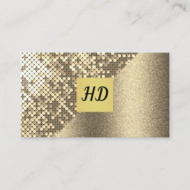 Sequin and Glitter / Gold Lux Business Card (Front)