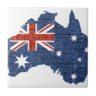 sequin australian flag ceramic tile