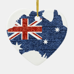 sequin australian flag ceramic tree decoration
