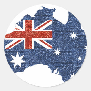 sequin australian flag classic round sticker