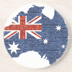 sequin australian flag coaster