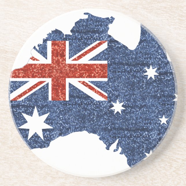 sequin australian flag coaster (Front)