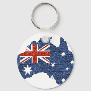 sequin australian flag key ring