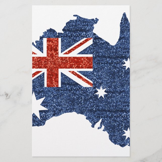 sequin australian flag stationery (Front)