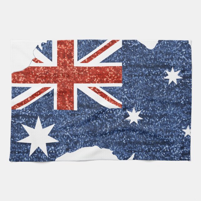 sequin australian flag tea towel (Horizontal)