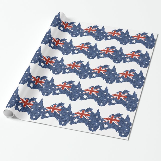sequin australian flag wrapping paper (Unrolled)