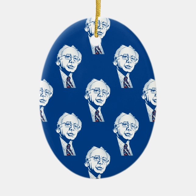 sequin bernie sanders ceramic tree decoration (Front)