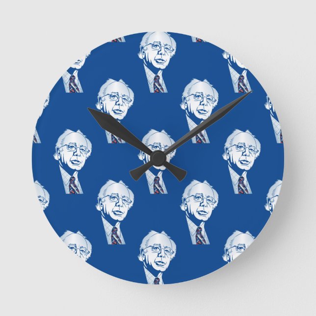 sequin bernie sanders round clock (Front)