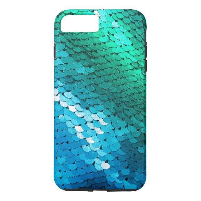 Sequin Blue Green Teal Glitter Glitz Ombre Mermaid Case-Mate iPhone Case (Back)