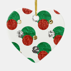 sequin christmas dots ceramic ornament