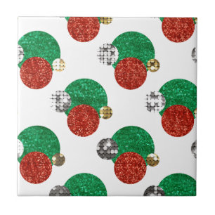 sequin christmas dots ceramic tile
