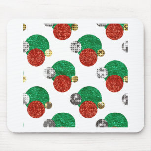 sequin christmas dots mouse pad