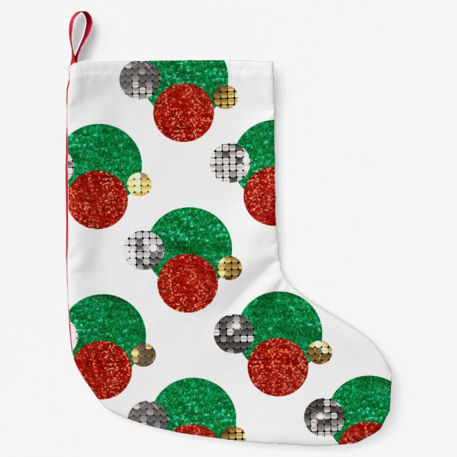 sequin christmas dots xmas stocking (Front)