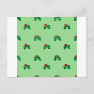 sequin christmas Holly Holiday Postcard