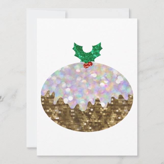 sequin christmas puddings holiday card (Front)