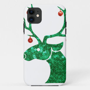 sequin christmas reindeer iPhone 11 case