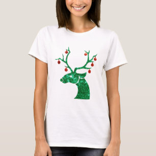 sequin christmas reindeer T-Shirt