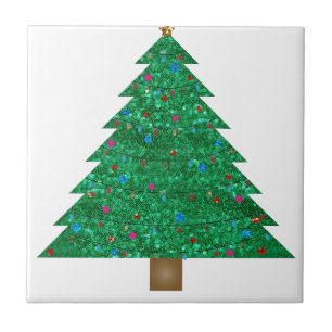 sequin christmas tree ceramic tile