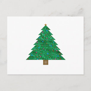 sequin christmas tree holiday postcard