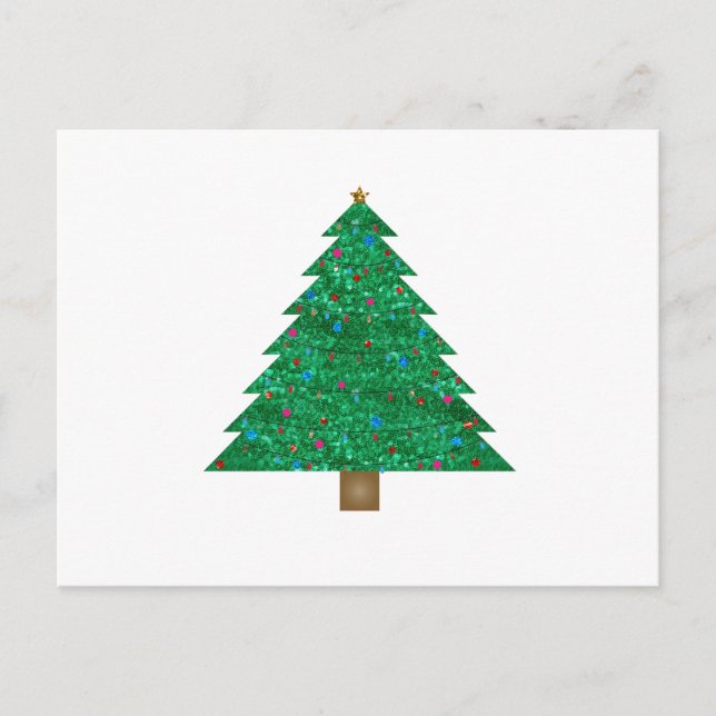 sequin christmas tree holiday postcard (Front)