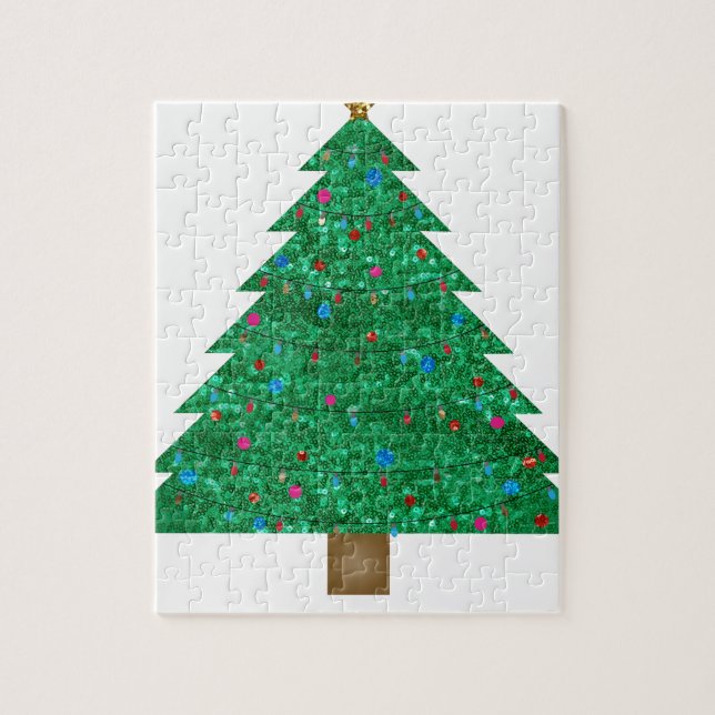 sequin christmas tree jigsaw puzzle (Vertical)