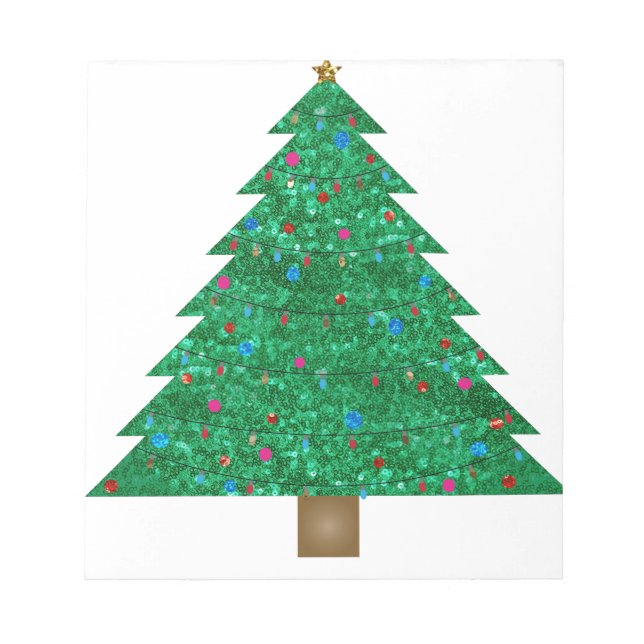 sequin christmas tree notepad (Front)