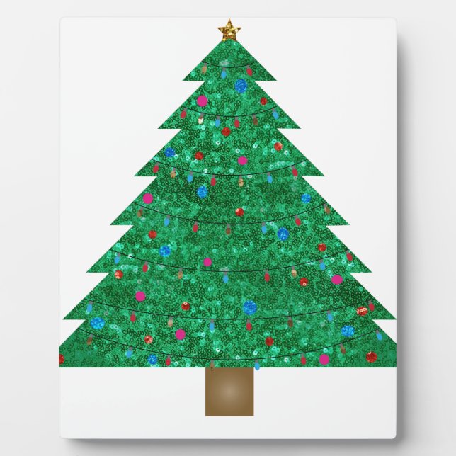 sequin christmas tree plaque (Front)
