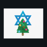 sequin christmukkah hanukkah holiday postcard<br><div class="desc">christmukkah, "star of david", "christmas tree", christmas, xmas, "ugly christmas", interfaith, "inter faith", christian, chrismukkah, hanukkah, chanukkah glitter, sequins, jewish, holidays, jew, neon pink blue white blank</div>