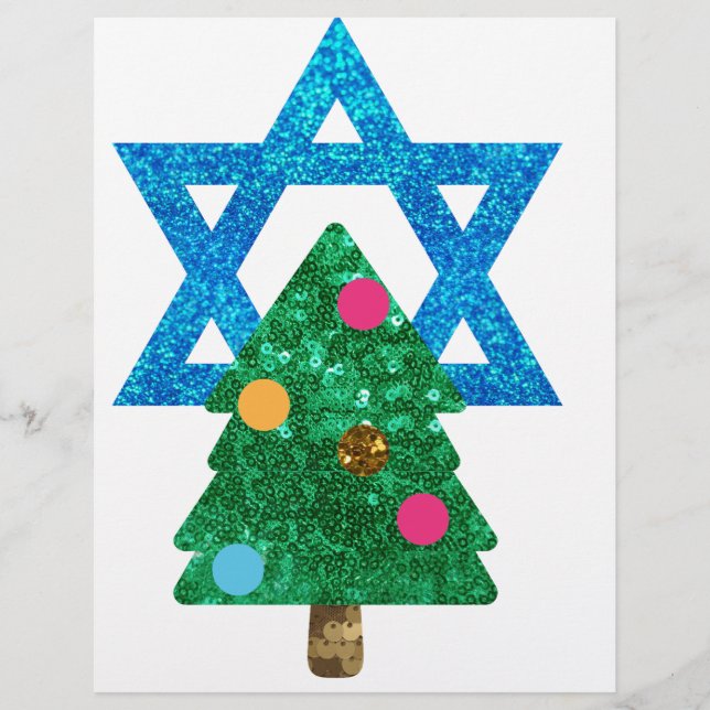 sequin christmukkah hanukkah personalised letterhead (Front)