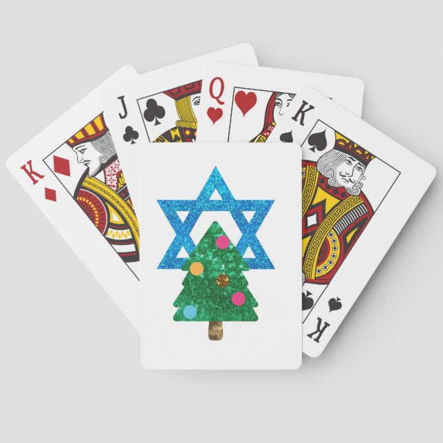 sequin christmukkah hanukkah playing cards (Back)