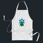 sequin christmukkah hanukkah standard apron<br><div class="desc">christmukkah, "star of david", "christmas tree", christmas, xmas, "ugly christmas", interfaith, "inter faith", christian, chrismukkah, hanukkah, chanukkah glitter, sequins, jewish, holidays, jew, neon pink blue white blank</div>