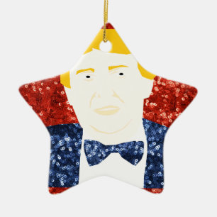 sequin donald trump ceramic tree decoration