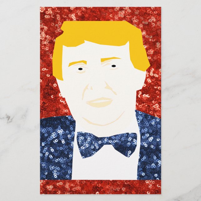 sequin donald trump stationery (Front)