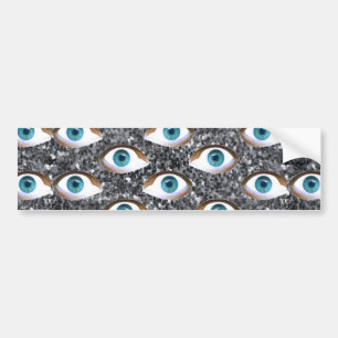 sequin eyes bumper sticker