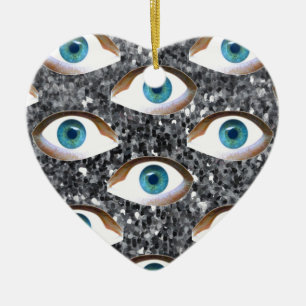 sequin eyes ceramic tree decoration