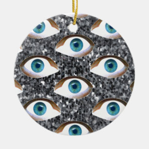 sequin eyes ceramic tree decoration
