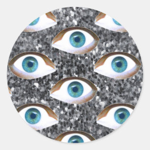 sequin eyes classic round sticker