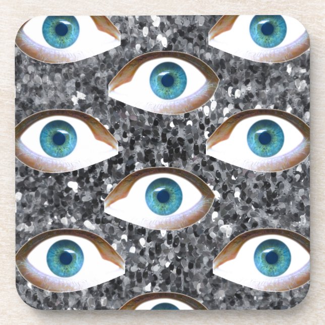 sequin eyes coaster (Front)