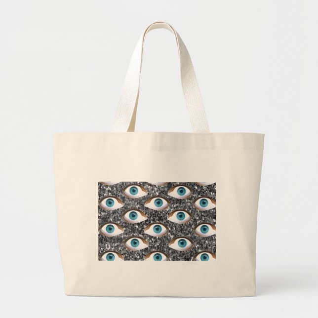 sequin eyes large tote bag (Front)