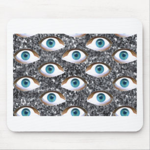 sequin eyes mouse pad