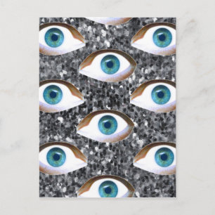 sequin eyes postcard
