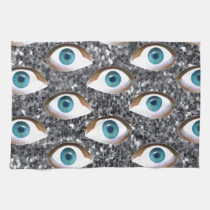 sequin eyes tea towel