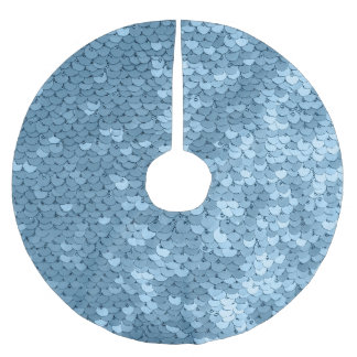 Sequin Fabric: Sky Blue Shimmer. Brushed Polyester Tree Skirt
