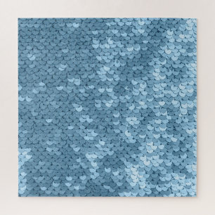 Sequin Fabric: Sky Blue Shimmer. Jigsaw Puzzle