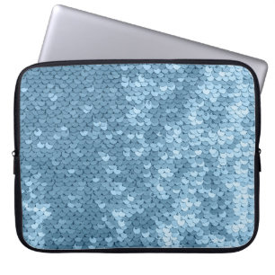 Sequin Fabric: Sky Blue Shimmer. Laptop Sleeve