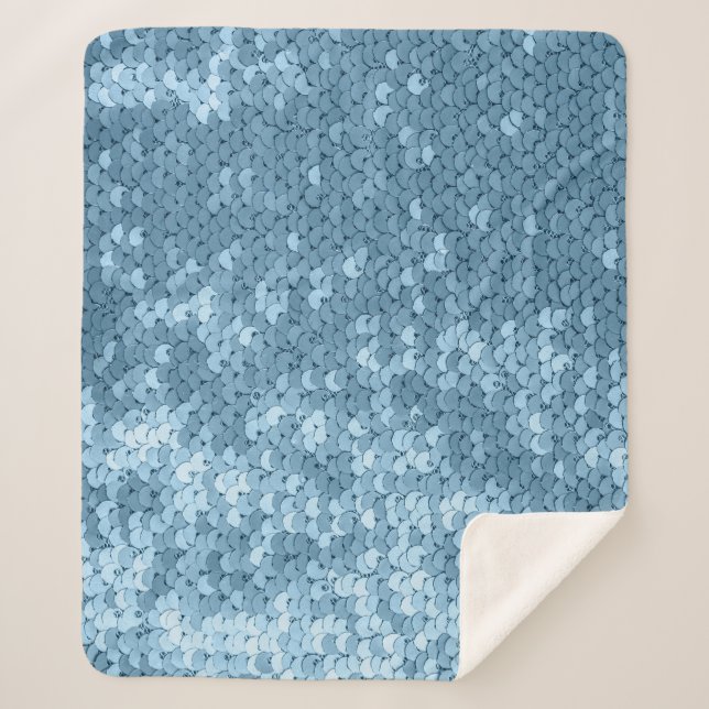 Sequin Fabric: Sky Blue Shimmer. Sherpa Blanket (Front)