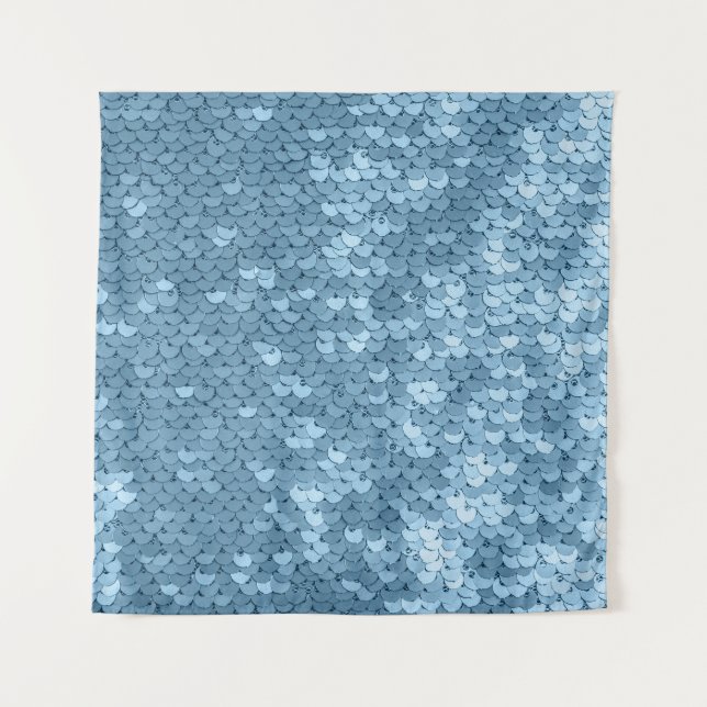 Sequin Fabric: Sky Blue Shimmer. Tapestry (Front)