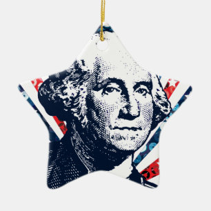 sequin george washington ceramic tree decoration