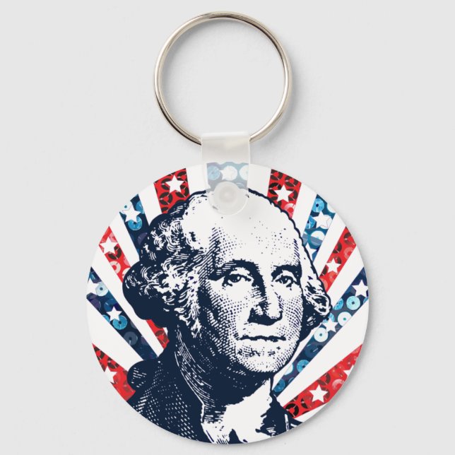 sequin george washington key ring (Front)